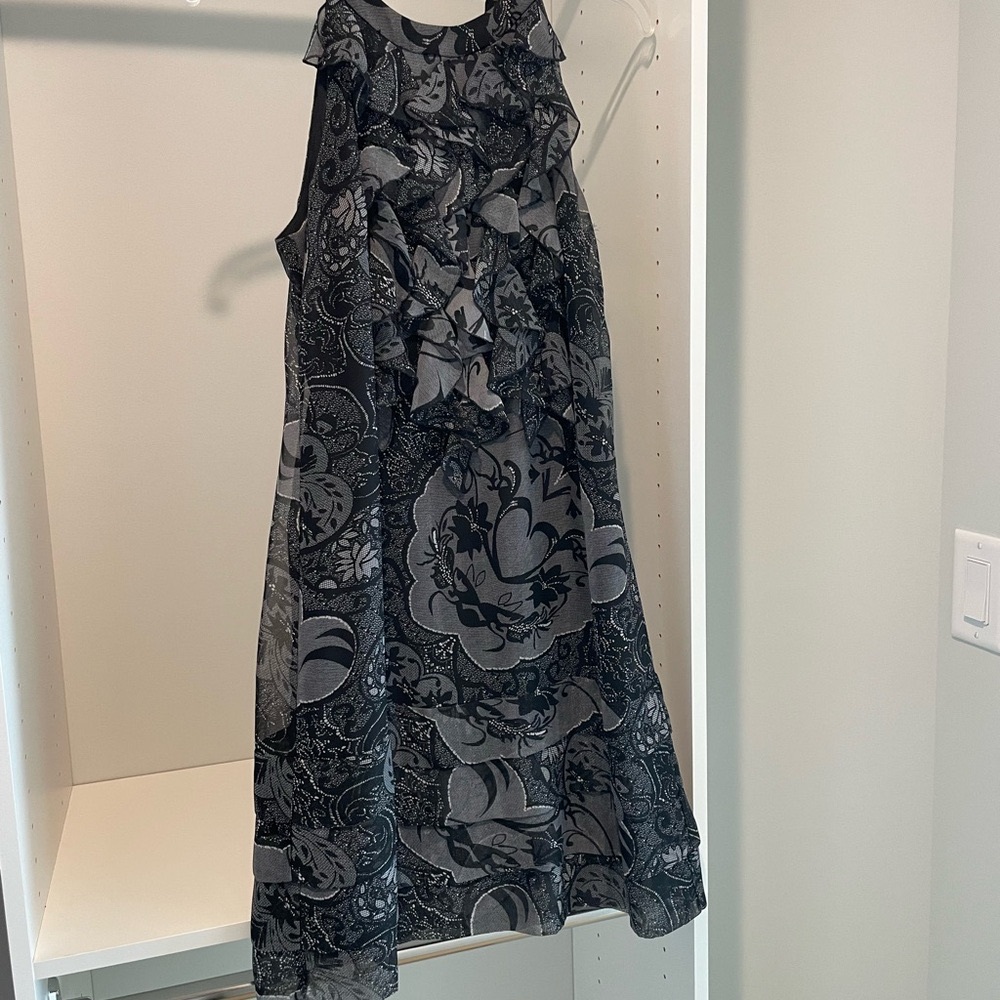 Ice Black and Gray Halter Mini Sundress